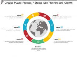 Circular puzzle process 7 stages with planning and growth