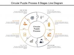 Circular puzzle process 8 stages line diagram