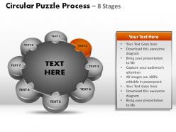Circular puzzle process 8 stages powerpoint slides