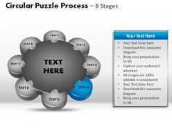 Circular puzzle process 8 stages powerpoint slides