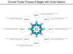 Circular puzzle process 8 stages with circle options