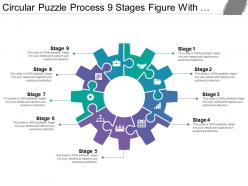 Circular Puzzle Process 9 Stages Figure With Gears