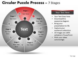 Circular puzzle process diagram 7 stages 8