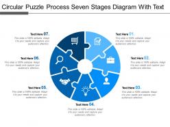 Circular puzzle process seven stages diagram with text