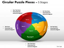 Circular puzzle templates pieces 5 stages colorful 9
