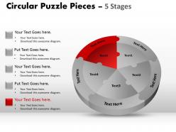 Circular puzzle templates pieces 5 stages colorful 9