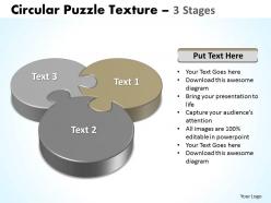 Circular puzzle texture 3 stages three diagram powerpoint templates 13