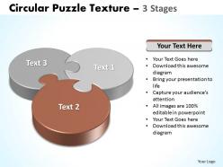 Circular puzzle texture 3 stages three diagram powerpoint templates 13