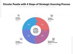 Circular puzzle with 4 steps of strategic sourcing process