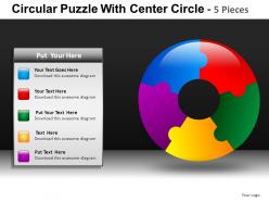 Circular puzzle with 5 powerpoint presentation slides db