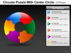 Circular puzzle with 6 powerpoint presentation slide db