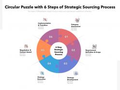 Circular Puzzle With 6 Steps Of Strategic Sourcing Process