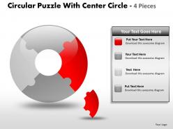Circular puzzle with center circle 4 pieces
