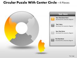 Circular puzzle with center circle 4 pieces