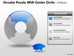Circular puzzle with center circle 4 pieces ppt 2