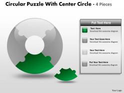 Circular puzzle with center circle 4 pieces ppt 4