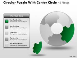 Circular puzzle with center circle 5 pieces