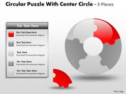 Circular puzzle with center circle 5 pieces ppt 2