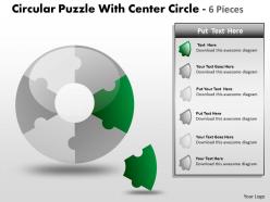 Circular puzzle with center circle 6 pieces ppt 3