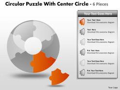 Circular puzzle with center circle 6 pieces ppt 4