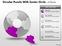 Circular puzzle with center circle 6 pieces ppt 5