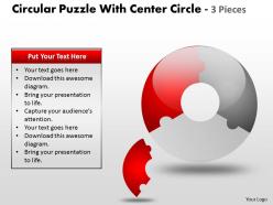 Circular Puzzle With Center diagram and 3 Pieces ppt 13