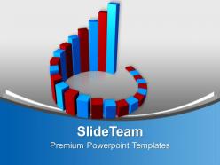 Circular red and blue bar graph powerpoint templates ppt themes and graphics 0313