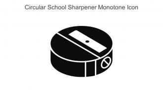 Circular School Sharpener Monotone Icon in powerpoint pptx png and editable eps format