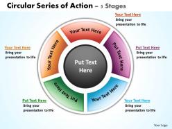 Circular series of action 5 stages powerpoint diagrams presentation slides graphics 0912