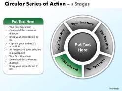 Circular series of action 5 stages powerpoint diagrams presentation slides graphics 0912