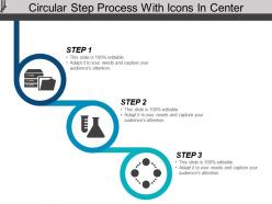 Circular step process with icons in center