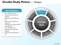 Circular study picture 7 stages powerpoint diagrams presentation slides graphics 0912