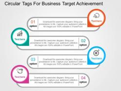 Circular tags for business target achievement flat powerpoint design