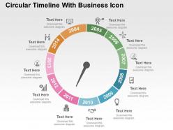 Circular timeline with business icon flat powerpoint design