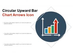 Circular upward bar chart arrows icon