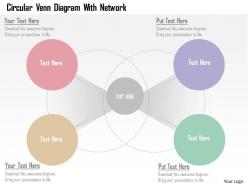 Circular Venn Diagram With Network Flat Powerpoint Design
