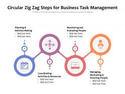 Circular zig zag steps for business task management