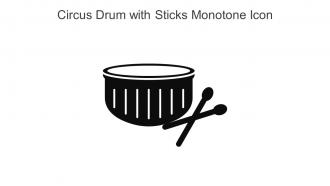 Circus Drum With Sticks Monotone Icon In Powerpoint Pptx Png And Editable Eps Format