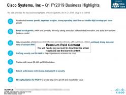 Cisco systems inc q1 fy 2019 business highlights