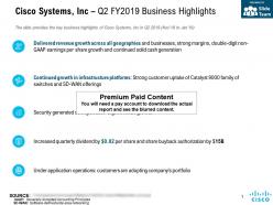 Cisco systems inc q2 fy 2019 business highlights
