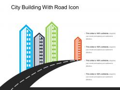 City building with road icon