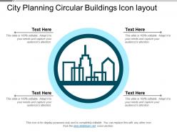City planning circular buildings icon layout