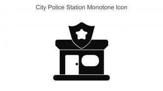 City Police Station Monotone Icon In Powerpoint Pptx Png And Editable Eps Format