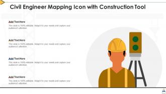 Civil engineer mapping icon with construction tool