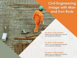 Civil engineering image with man and iron rods