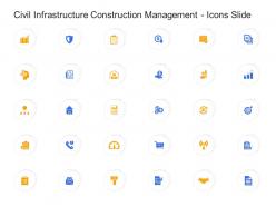 Civil infrastructure construction management icons slide ppt demonstration