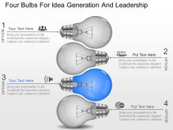 Cj four bulbs for idea generation and leadership powerpoint template