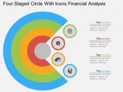 Cj four staged circle with icons financial analysis flat powerpoint design