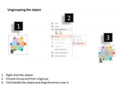 Cj six staged gear puzzle segment diagram flat powerpoint design