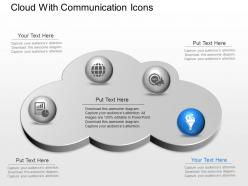 Ck cloud with communication icons powerpoint template